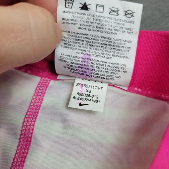 Nike Pro XS Womens Dri-Fit Pink & Yellow Striped Compression Capris - Picture 5 of 16